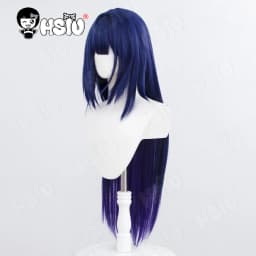 Raiden Mei Cosplay Wig HSIU 80CM Dark Blue Gradient Dark Purple Long Hair Synthetic Wig+Wig Cap Game Honkai Impact 3 Cosplay Wig