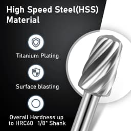 10pcs HSS Rotary File For Steel Milling Cutters For Metal Rat-tail File Hard Metal Rotary File Set Compatible Woodworking Tool