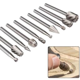 10pcs HSS Rotary File For Steel Milling Cutters For Metal Rat-tail File Hard Metal Rotary File Set Compatible Woodworking Tool