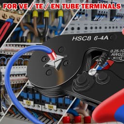 HSC8 6-4A Crimping Tool 0.25-10mm for Ferrule Tubular Terminals ² 23-7AWG Ferrule Crimping Clamp Set Wire Head Electrician Tools