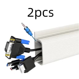 1pc PVC Desk Cable Tray Cable Management Under Desk Channel Cable Raceway Cord Hider No Drilling for Home Office Wire Organizer