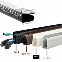1pc PVC Desk Cable Tray Cable Management Under Desk Channel Cable Raceway Cord Hider No Drilling for Home Office Wire Organizer
