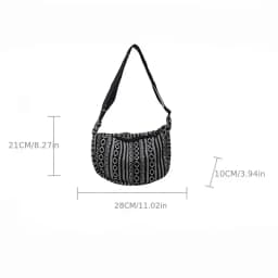 Crossbody Bags Tribal Style Shoulder Bag, Foldable Crossbody Striped Pattern, Flag Theme Hand Washable Edge Painted Lining