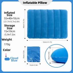 Triangular Travel Pillow Inflatable Office Neck Lumbar Support Pillow Thickened Flocking Leg Rest Pillow for Air Travel