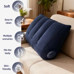 Triangular Travel Pillow Inflatable Office Neck Lumbar Support Pillow Thickened Flocking Leg Rest Pillow for Air Travel