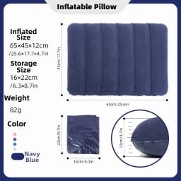 Triangular Travel Pillow Inflatable Office Neck Lumbar Support Pillow Thickened Flocking Leg Rest Pillow for Air Travel