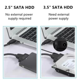 SATA to USB 3.0 Cable SATA III Hard Drive Adapter Converter for 2.5" 3.5" SSD HDD Hard Drive Disk with 12V/2A Power Adapterer
