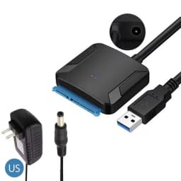SATA to USB 3.0 Cable SATA III Hard Drive Adapter Converter for 2.5" 3.5" SSD HDD Hard Drive Disk with 12V/2A Power Adapterer