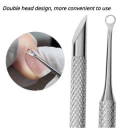 1/2 pcs Double-ended Stainless Steel Remover Manicure Sticks Tool Bevelled Nail Grinding File Circle Beveled Head Cuticle Pusher