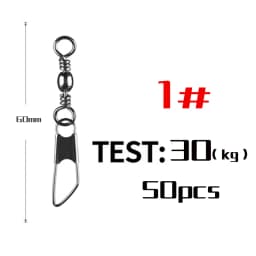 50Pcs Stainless Steel Snap Swivel Saltwater High Strength Snaps Fishing Barrel Line Connector Barrel Safety Snap Fishing Tackle