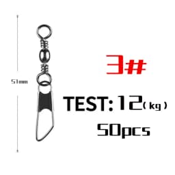 50Pcs Stainless Steel Snap Swivel Saltwater High Strength Snaps Fishing Barrel Line Connector Barrel Safety Snap Fishing Tackle
