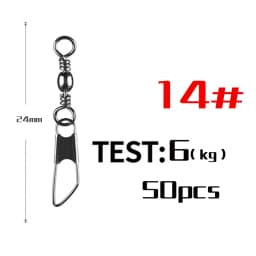 50Pcs Stainless Steel Snap Swivel Saltwater High Strength Snaps Fishing Barrel Line Connector Barrel Safety Snap Fishing Tackle