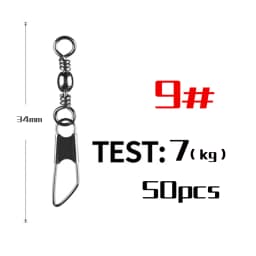 50Pcs Stainless Steel Snap Swivel Saltwater High Strength Snaps Fishing Barrel Line Connector Barrel Safety Snap Fishing Tackle