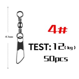 50Pcs Stainless Steel Snap Swivel Saltwater High Strength Snaps Fishing Barrel Line Connector Barrel Safety Snap Fishing Tackle