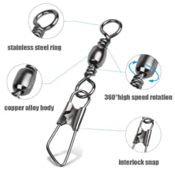 50Pcs Stainless Steel Snap Swivel Saltwater High Strength Snaps Fishing Barrel Line Connector Barrel Safety Snap Fishing Tackle