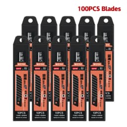 100/10PCS Carbon Steel Replace Utility Knife Blade 100mm*18mm Black DIY Tool Carving Blades For Student Office Station
