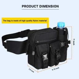 Outdoor Fanny Pack Waist Bag Pack Hip Bum EDC Bag with Adjustable Strap and Water Bottle Holder for Camping Hiking Hunting