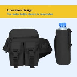 Outdoor Fanny Pack Waist Bag Pack Hip Bum EDC Bag with Adjustable Strap and Water Bottle Holder for Camping Hiking Hunting