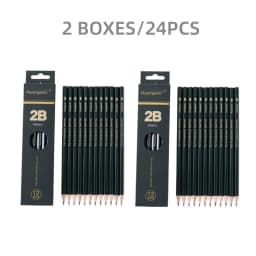 12pcs 2B Graphite Professional Drawing Pencils Sketch Pencil Black Lead Pencils for Sketching