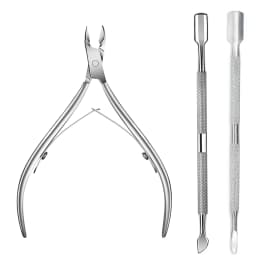 LINMANDA Cuticle Pliers with Cuticle Pusher Stainless Steel Cuticle Remover and Trimmer Perfect For Fingernails and Toenails