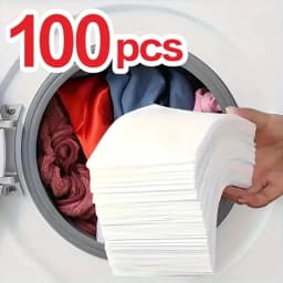 100 Anti-Fade Laundry Sheets - Dye Transfer Sheets for Washing Machine, Prevent Clothing from Staining and Leakage, Does Not Con