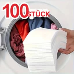 100 Anti-Fade Laundry Sheets - Dye Transfer Sheets for Washing Machine, Prevent Clothing from Staining and Leakage, Does Not Con