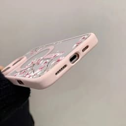 Pink Cherry Elegant Floral Background Design Magnetic Phone Case For iPhone 18 17 16 15 14 13 12 Pro Max 11 16Plus 16E Air Cover