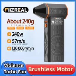 Fiizreal X50 240W Brushless Turbo Fan 57m/s 8000mAh Dual Battery 15W Type-C Magnetic Nozzle