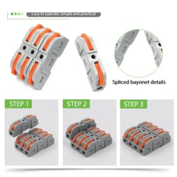 34PCS Boxed Lever Quick Home Wire Connectors Terminals Conductor Spliceable Butt Wiring Block Reusable Electrical Connectors