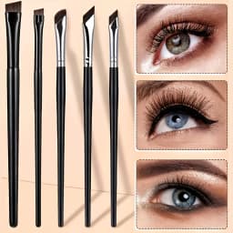 5pcs Eyeliner Brush Set, with Tilted Fine Blade, Suitable for Precise Application - Suitable for All Skin Types.