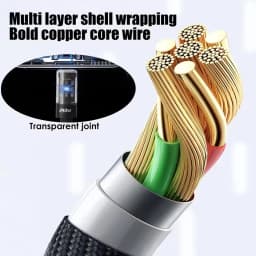 240W Nylon Cable USB Type C Super Fast Charging Cable For Samsung Xiaomi Huawei Honor LED Digital Display Fast Charger Data Cord