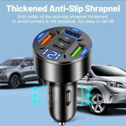 250W 5 Ports Car Charger Fast Charging PD QC3.0 USB C Car Phone Charger Type C Adapter In Car For IPhone