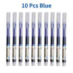 10pcs Gel Pens 0.5mm Needle Type Gel Ink Pens Straight Liquid Ballpoint Pen Colors Stationery School Office Writing Stationery
