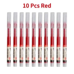 10pcs Gel Pens 0.5mm Needle Type Gel Ink Pens Straight Liquid Ballpoint Pen Colors Stationery School Office Writing Stationery