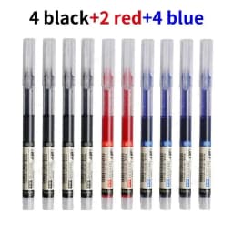 10pcs Gel Pens 0.5mm Needle Type Gel Ink Pens Straight Liquid Ballpoint Pen Colors Stationery School Office Writing Stationery