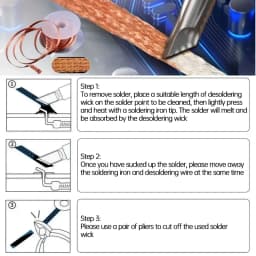Desoldering Mesh Braid Tape Wire Repair Tool Copper Welding Point Solder Remover for Wire Soldering Wick Tin Lead Cord Flux