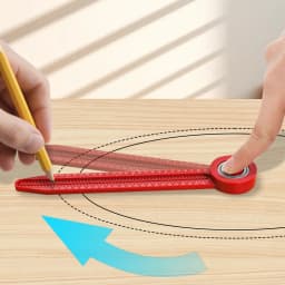 Portable Circular Drafting Compass Design Plastic Ruler, for Precision Drawing Woodworking Measuring Tool & Engineering Projects