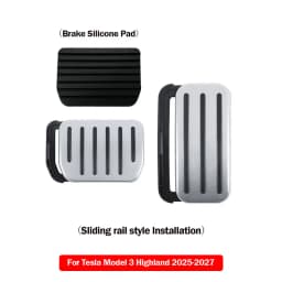 For Tesla Performance Pedal Pads Cover Foot Aluminum Non-Slip Pedals for Model Y(Juniper) Model 3(Highland) 3/Y 2017-2026