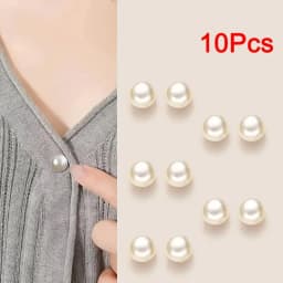 10pcs Pearl Button Pins ,DIY Decorative Safety Button Covers For Shoes, Hats, Bags, Shawls,Collar Needle Buckle Fixed Pin Brooch
