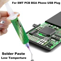 Sn64.7Bi35Ag0.3 Lead Free Solder Paste Syringe No-Clean Soldering Paste for SMT PCB BGA Repair Low Temperature Welding Flux