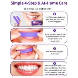 Purple Teeth Whitening Strip No Sensitive Teeth Bleaching Strip Colour Corrector Instant Teeth Clean Strip,At-Home Teeth Whiter