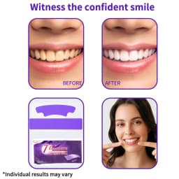 Purple Teeth Whitening Strip No Sensitive Teeth Bleaching Strip Colour Corrector Instant Teeth Clean Strip,At-Home Teeth Whiter
