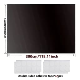 95-98% Blackout Curtain DIY Portable Travel Removable Blocking Darkest Window Film Cloth Self-adhesive Window Shades