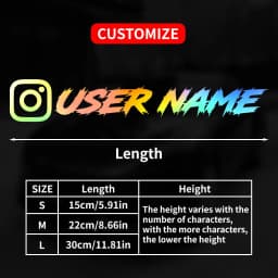 1PC Custom Car Sticker Instagram Cool Fonts Waterproof DIY Vehicle Window Motorcycle Bicycle Scooter Helmet Durable Vinyl Decals