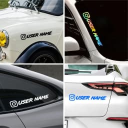 1PC Custom Car Sticker Instagram Cool Fonts Waterproof DIY Vehicle Window Motorcycle Bicycle Scooter Helmet Durable Vinyl Decals