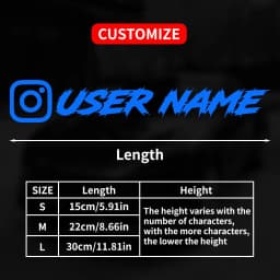 1PC Custom Car Sticker Instagram Cool Fonts Waterproof DIY Vehicle Window Motorcycle Bicycle Scooter Helmet Durable Vinyl Decals