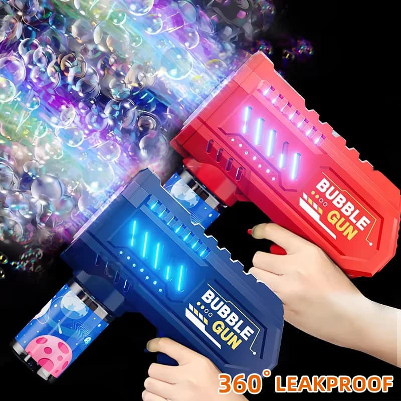 Fully Automatic Bubble Gun Rocket Bubble Machine, Automatic Air Blowing Device, Bubble Liquid Toy for Beach and Outdoor Use, Bea