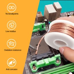 Flux Coated Desoldering Braid Solder Wick 2/3/4mm Width, 1.5M 3M 10M Length, High Purity Copper for Fast PCB BGA SMD Repair