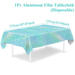 Purple Laser Disposale Tablecloth Happy Birthday Party Decoration Wedding Party Aluminum Film Table Cover Baby Shower Supplies