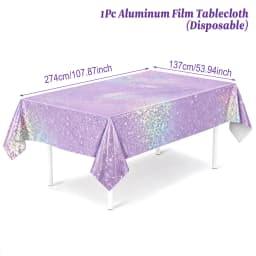 Purple Laser Disposale Tablecloth Happy Birthday Party Decoration Wedding Party Aluminum Film Table Cover Baby Shower Supplies